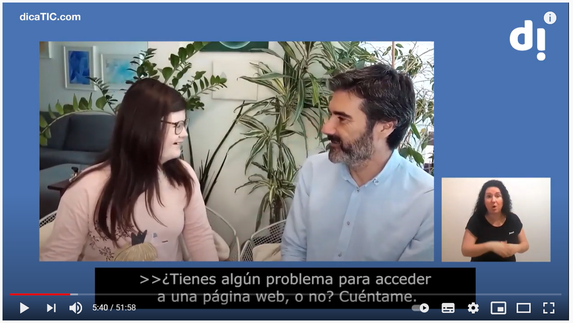 Blanca y Jorge Tarazona hablan sobre accesibilidad web y el uso que Blanca hace de Internet y las redes sociales.