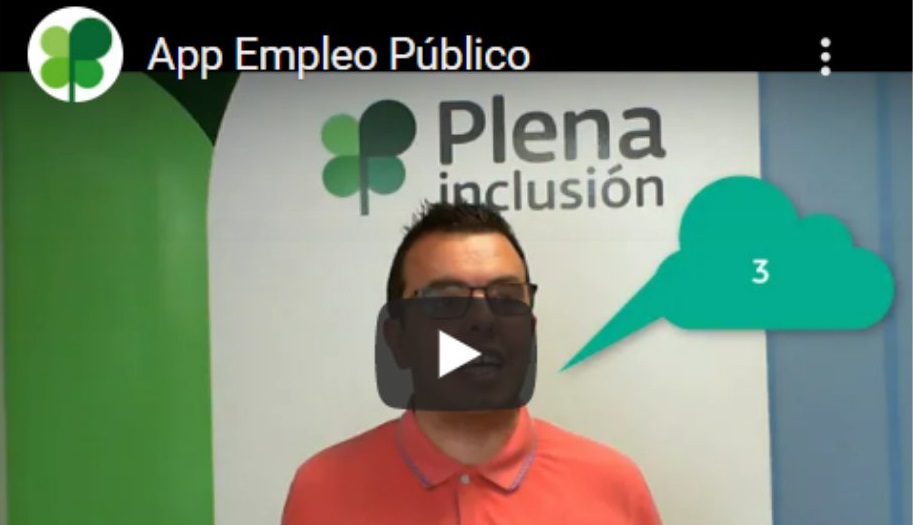 Imagen del vídeo en el que Plena Inclusión explica la convocatoria de oposiciones con plazas para personas con discapacidad