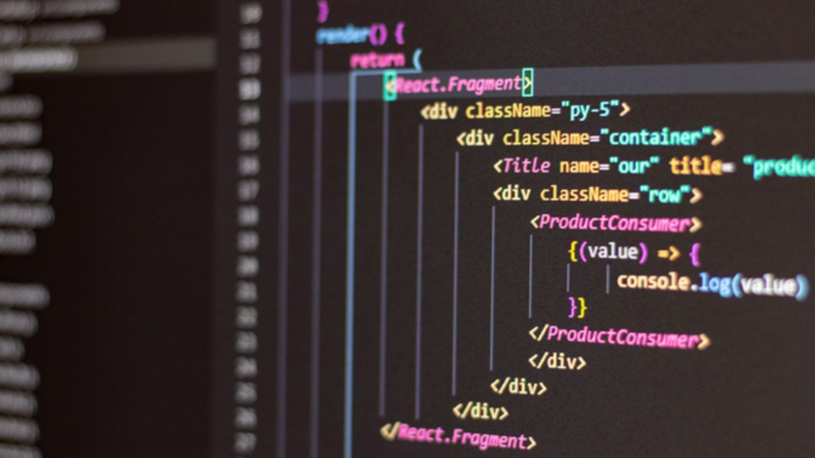 Imagen de la pantalla de un ordenador con códigos informáticos en diferentes colores