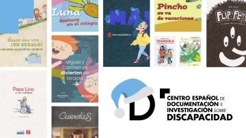 Imagen que incluye varias de las portadas de los cuentos sobre personas con discapacidad seleccionadas por el CEDID